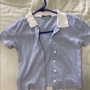 Brandy Melville Button Up Crop Top